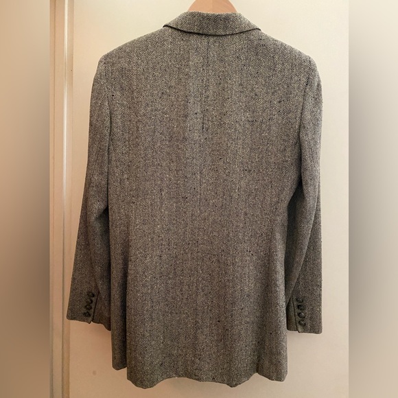 VTG Lauren Ralph Lauren Silk Herringbone Blazer Equestrian Buttons Size 6 - Picture 12 of 16